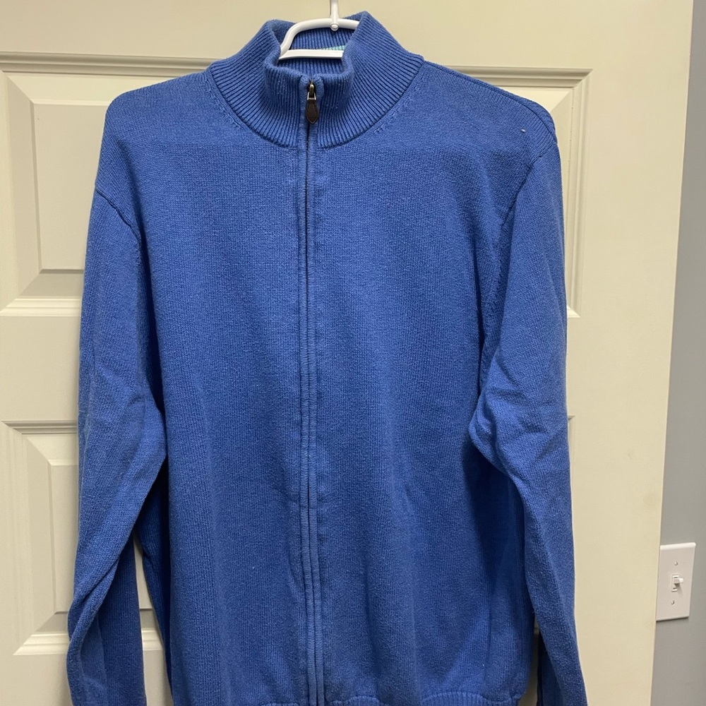 Brooks Brothers Men's Zip-Up Sweater in Blue
